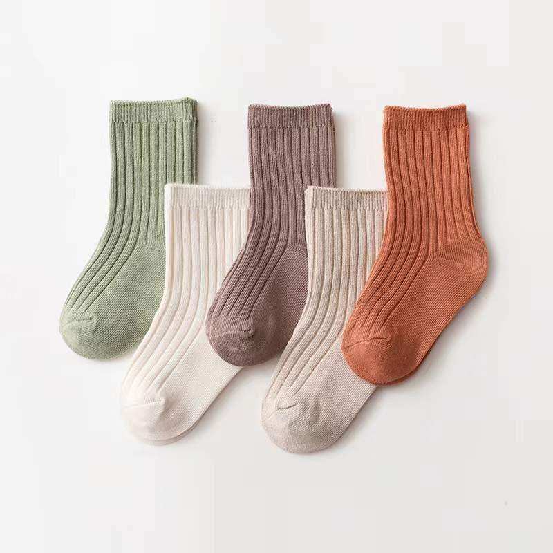 Baby Unisex 1Lot=5Pairs Solid Pit Bar Double-Needled Socks - Skoutley Outdoors LLC