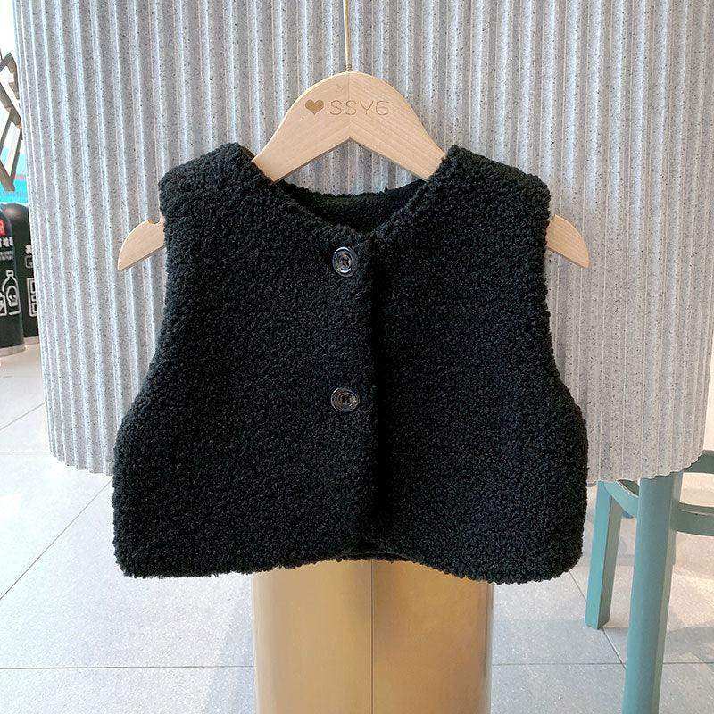 Baby Berber Fleece Design Button Front Warm Coat Vest - Skoutley Outdoors LLC