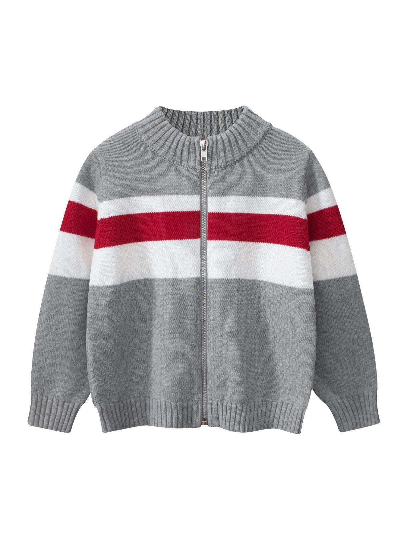 Spring European and American Style Boys’ Outerwear: Striped Long Sleeves Single Breasted Knitted Coat for Children - Skoutley Outdoors LLC