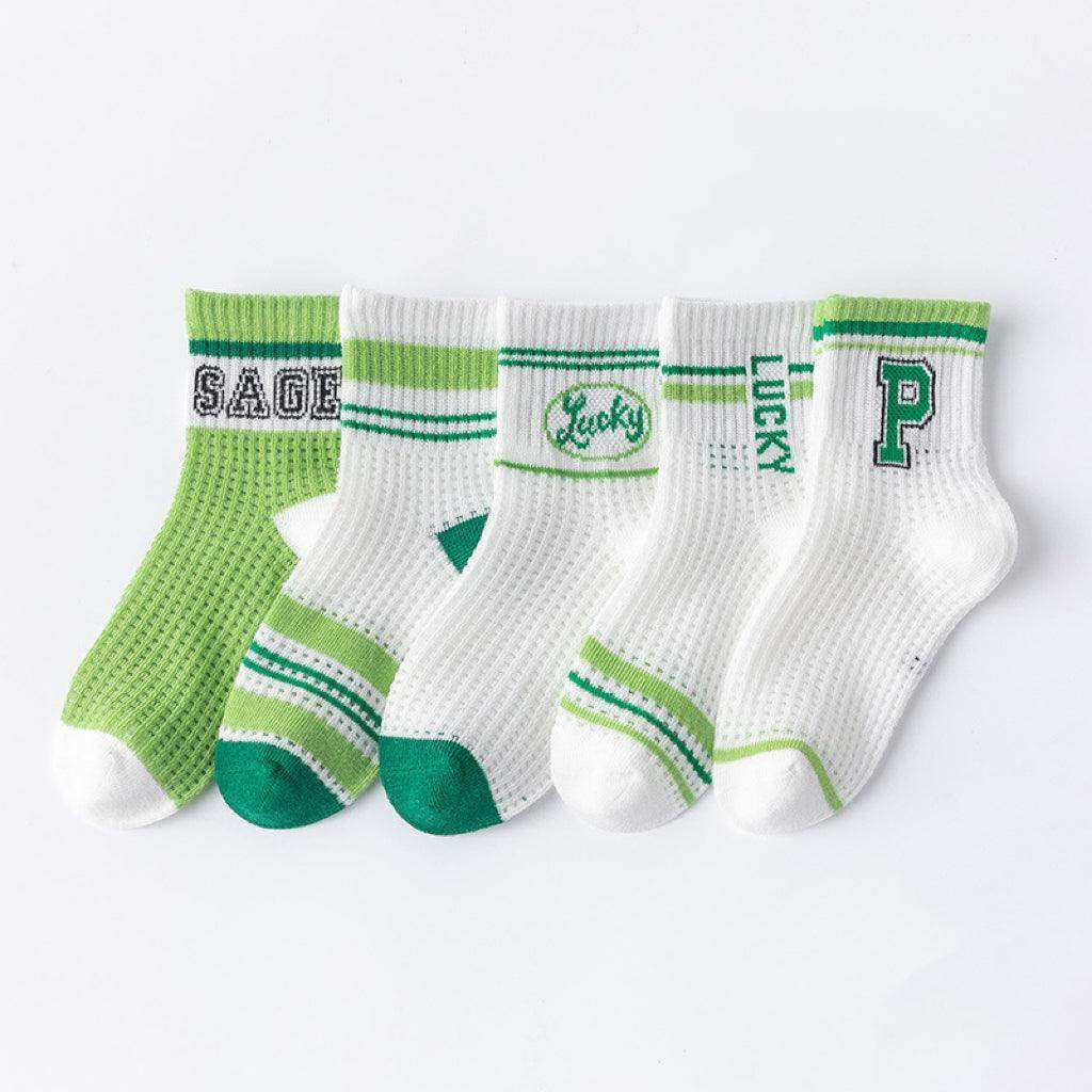 Baby Print Pattern Mesh Soft Cotton Socks 1Bag=5Pairs - Skoutley Outdoors LLC