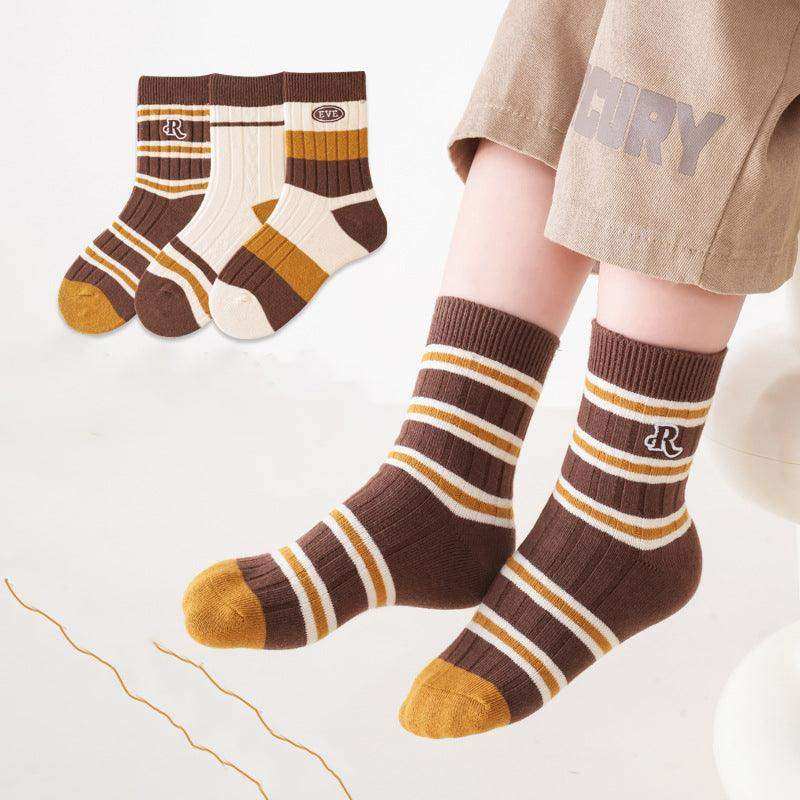 Kids Unisex Embroidery Pattern Comfortable Crew Socks Set - Skoutley Outdoors LLC