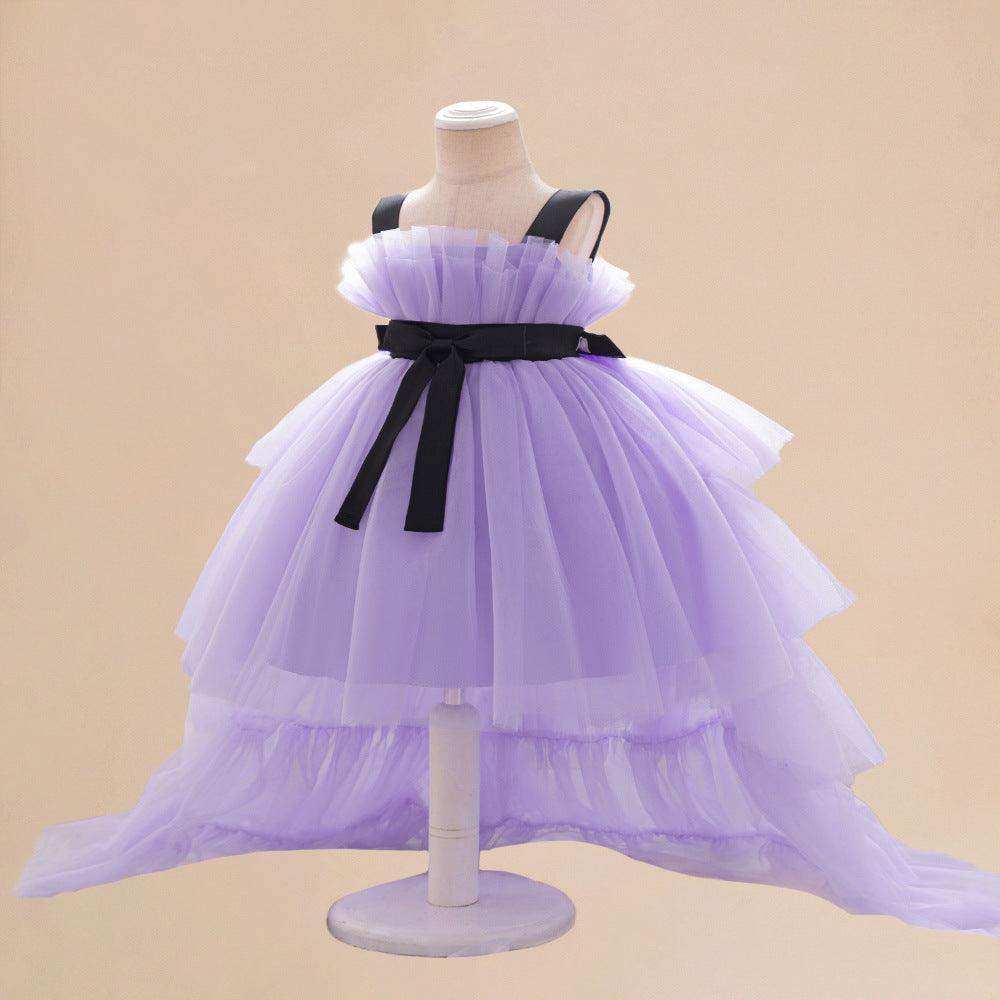 Summer Baby Kids Girls Princess Sleeveless Ribbon Butterfly Bow Tailcoat Tulle Dress - Skoutley Outdoors LLC