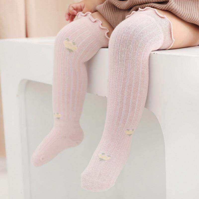 Baby Solid Color Wooden Ear Design Over Knee Socks In Autumn - Skoutley Outdoors LLC