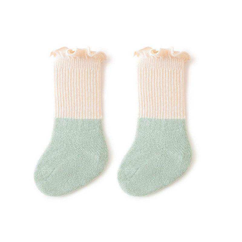 Baby Kids Unisex Color Patchwork Comfortable Ruffle Fringe Crew Socks - Skoutley Outdoors LLC