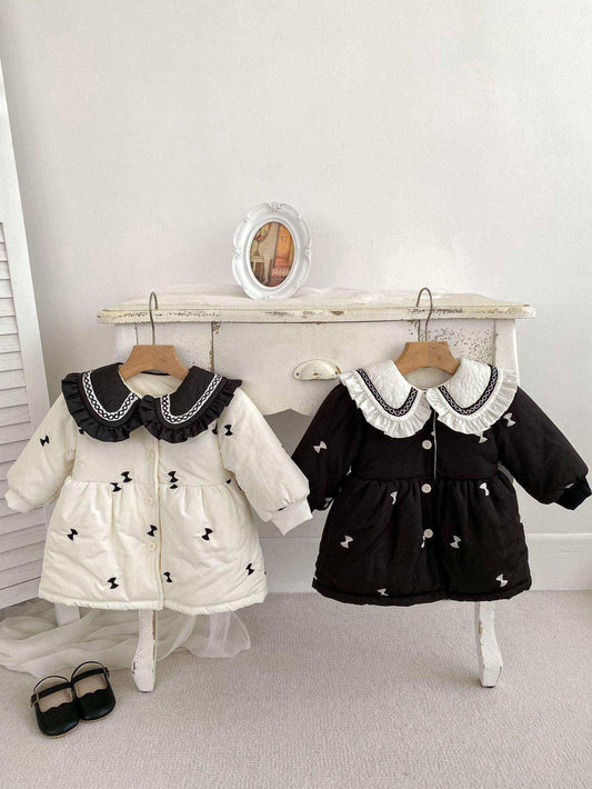 Baby Girls Color Contrast Velvet-In Cute Coat In Winter - Skoutley Outdoors LLC