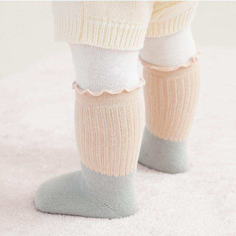 Baby Kids Unisex Color Patchwork Comfortable Ruffle Fringe Crew Socks - Skoutley Outdoors LLC