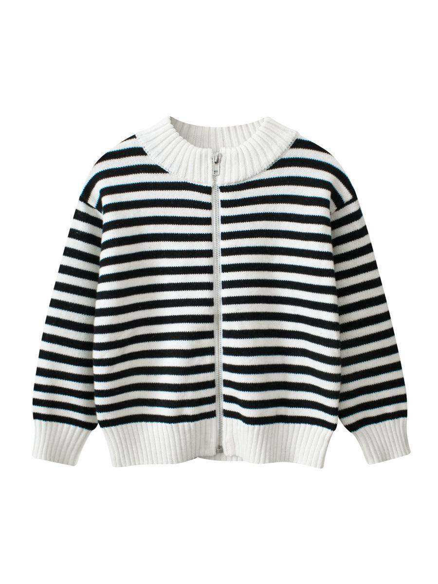 Spring European and American Style Boys’ Outerwear: Striped Long Sleeves Single Breasted Knitted Coat for Children - Skoutley Outdoors LLC