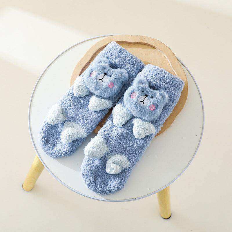 Baby Cartoon Animal Graphic Thermal Plush Design Long Tube Socks - Skoutley Outdoors LLC