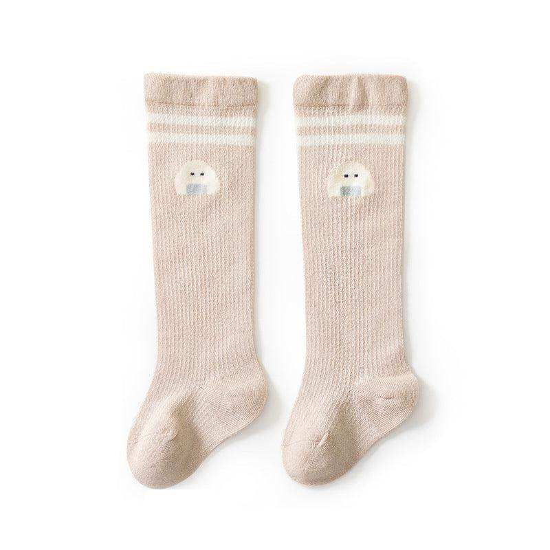 Baby Girl Solid Color Floral Embroidered Pattern Breathable Knee Socks - Skoutley Outdoors LLC