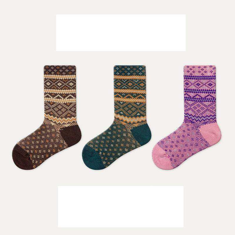 Kids Unisex Vintage Pattern Comfortable Crew Socks Set - Skoutley Outdoors LLC