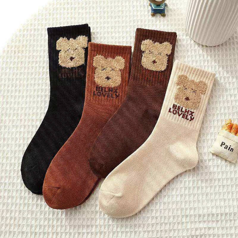 Baby Cartoon Pattern Mid-Tube Soft Cotton Fashion Socks 1 Bag=4 Pairs - Skoutley Outdoors LLC