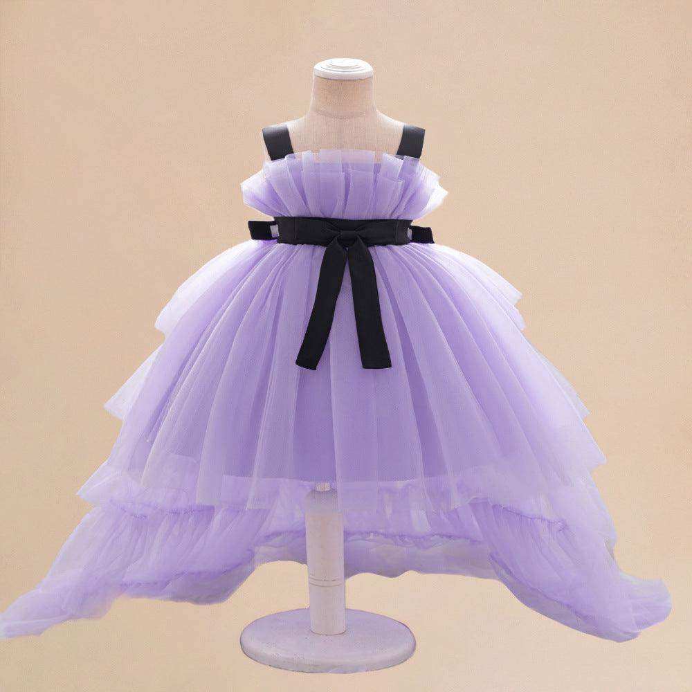 Summer Baby Kids Girls Princess Sleeveless Ribbon Butterfly Bow Tailcoat Tulle Dress - Skoutley Outdoors LLC