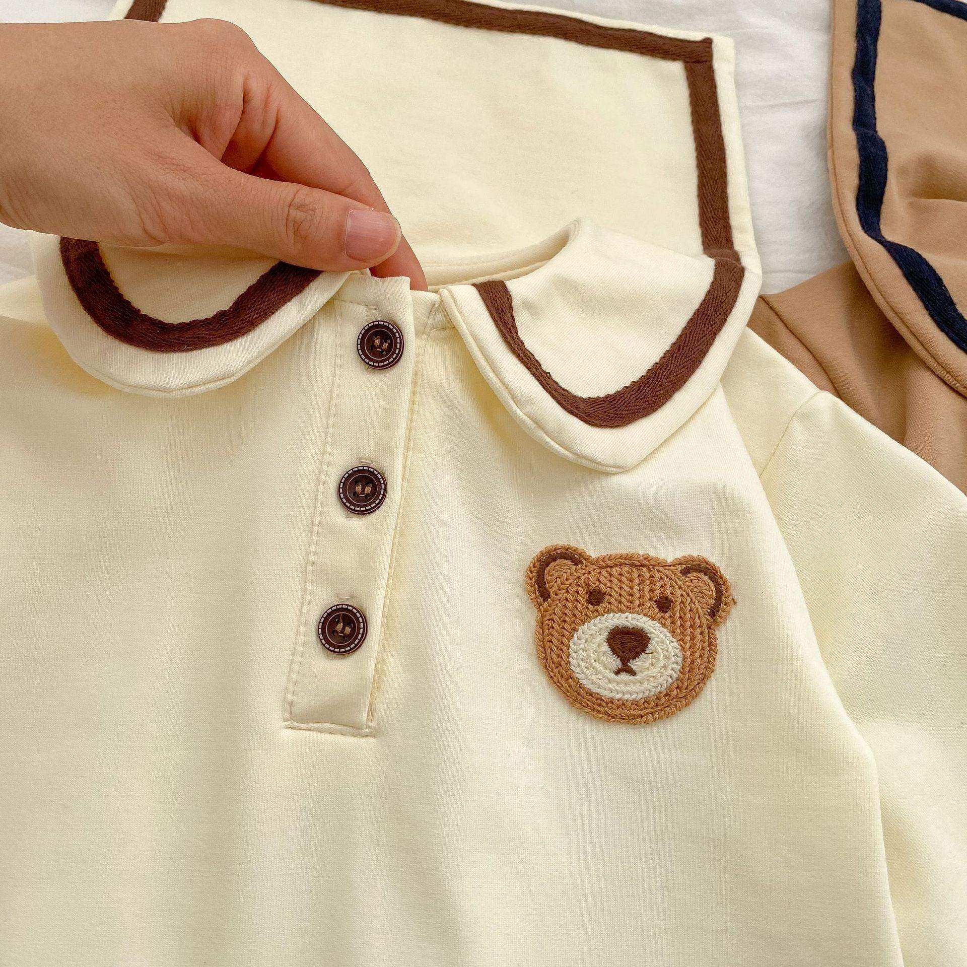 Baby Cartoon Bear Patched Pattern Cute Style Romper And Coat - Skoutley Outdoors LLC