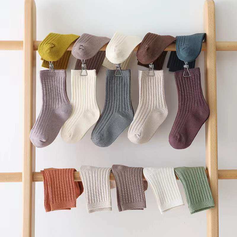 Baby Unisex 1Lot=5Pairs Solid Pit Bar Double-Needled Socks - Skoutley Outdoors LLC