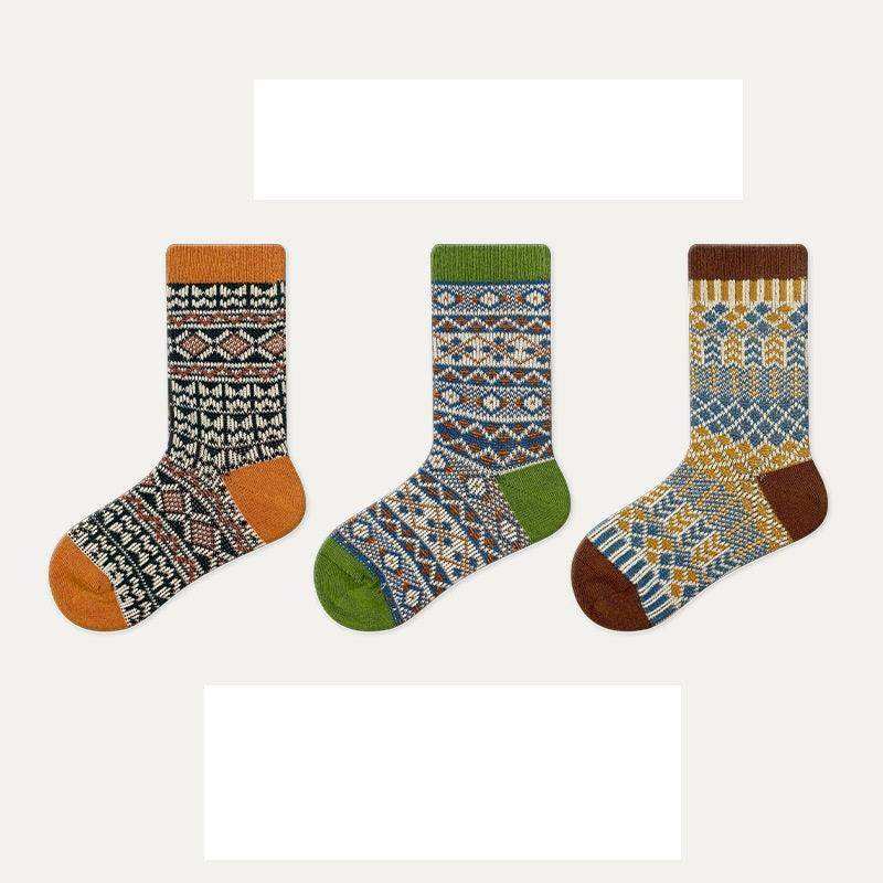 Kids Unisex Vintage Pattern Comfortable Crew Socks Set - Skoutley Outdoors LLC