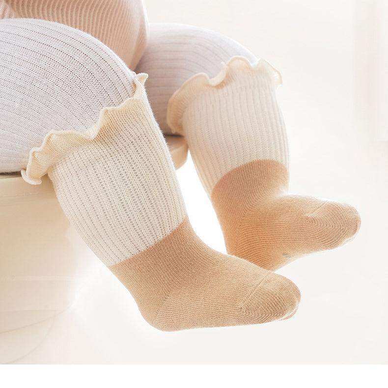 Baby Kids Unisex Color Patchwork Comfortable Ruffle Fringe Crew Socks - Skoutley Outdoors LLC