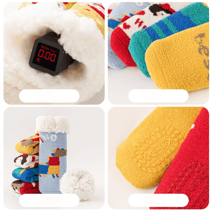 Baby Cartoon Pattern Thickened Lambswool Coral Fleece Socks - Skoutley Outdoors LLC