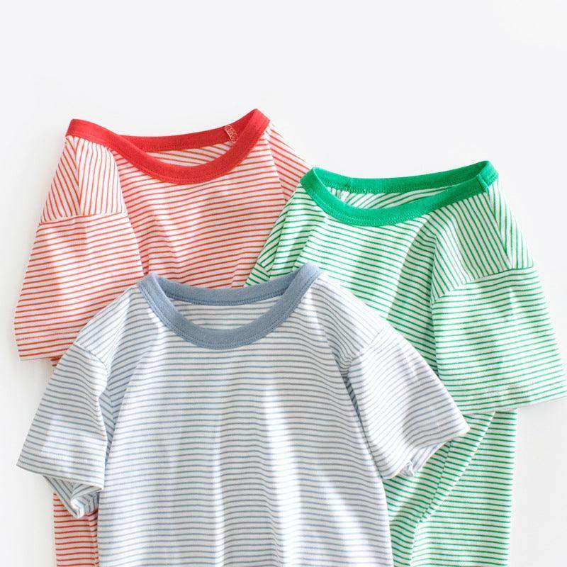 Baby Striped Pattern Casual Round Neck T Shirt Outfits - Skoutley Outdoors LLC