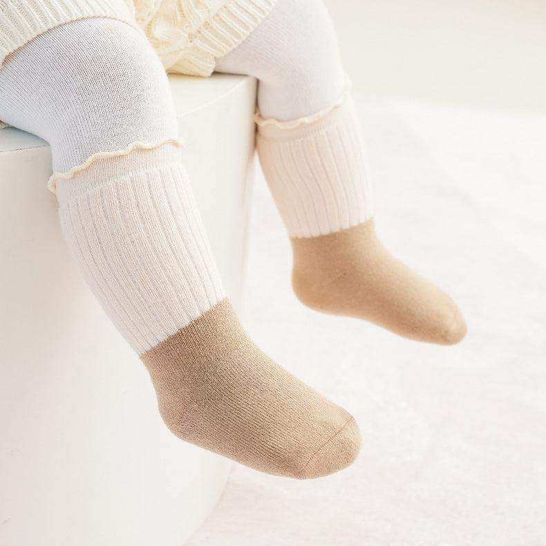 Baby Kids Unisex Color Patchwork Comfortable Ruffle Fringe Crew Socks - Skoutley Outdoors LLC