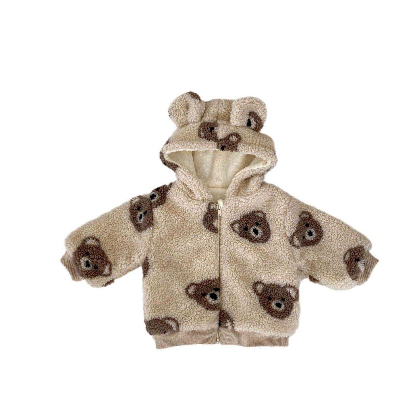 Baby Unisex Little Bear Head Thickened Warm Winter Plush Coat - Skoutley Outdoors LLC