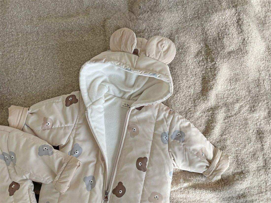 Baby Bear Print Pattern Quilted Warm Coat & Jumpsuit - Skoutley Outdoors LLC