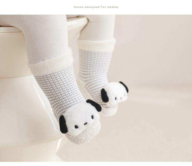 Thickened Winter Toddler Walking Socks, Mid-Calf Floor Shoe Socks, Cartoon Cute Baby Anti-slip Walking Shoes from - Skoutley Outdoors LLC