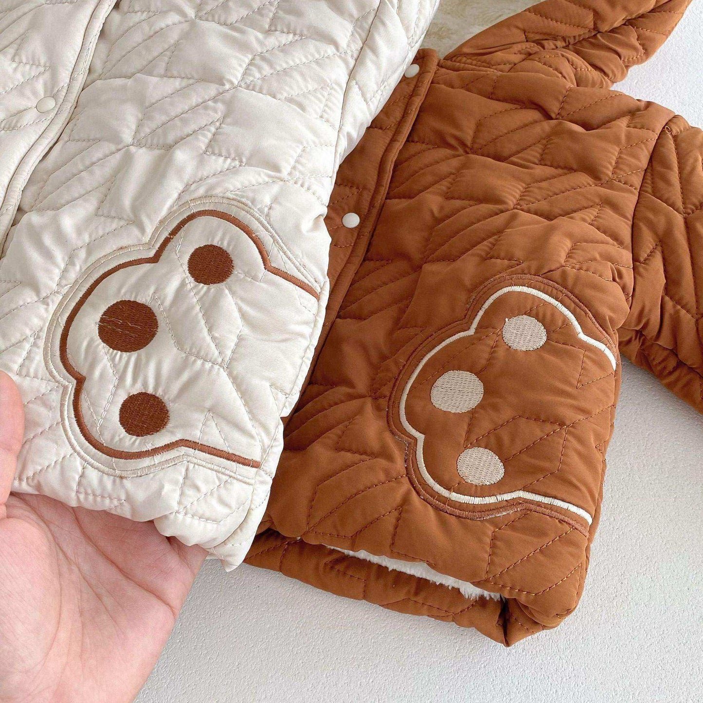 Winter Infant Baby Unisex Teddy Paws Pattern Long Sleeves Coat With Thick Pants Cute Sets - Skoutley Outdoors LLC