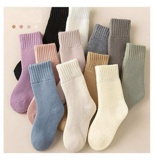 Winter/Autumn Candy-Colored Mid-Calf Socks in Combed Cotton for Warmth and Comfort - Skoutley Outdoors LLC