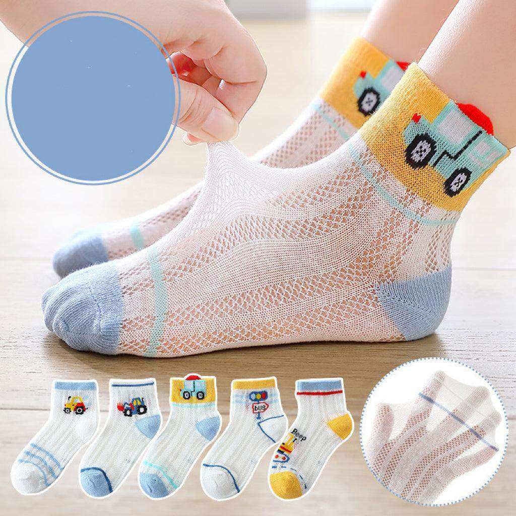 Baby Print Pattern Mesh Soft Cotton Socks 1Bag=5Pairs - Skoutley Outdoors LLC