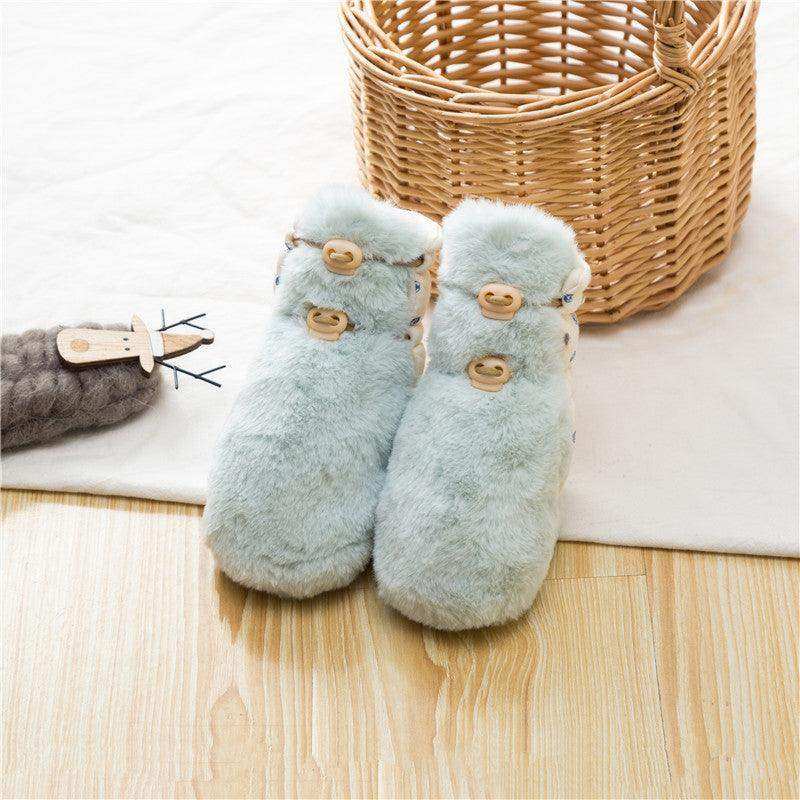 Newborn Baby Solid Color Plush Warm Shoes Outfits In Autumn & Winter - Skoutley Outdoors LLC