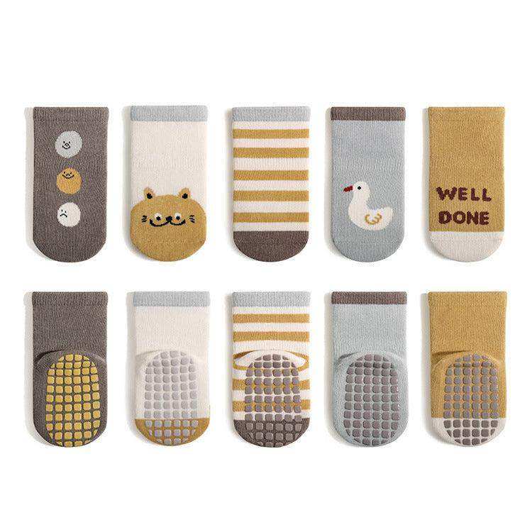 Baby Unisex Breathable Thermal Cartoon Patchwork Socks Non-Slip - Skoutley Outdoors LLC