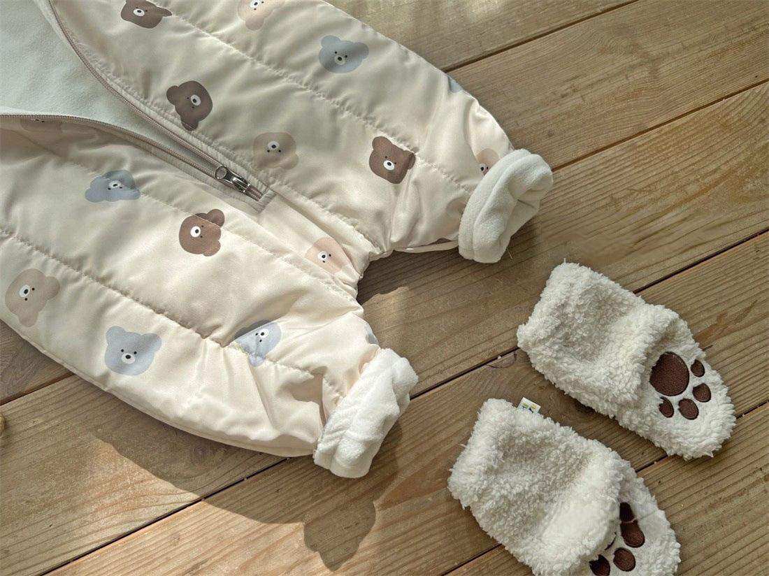 Baby Bear Print Pattern Quilted Warm Coat & Jumpsuit - Skoutley Outdoors LLC