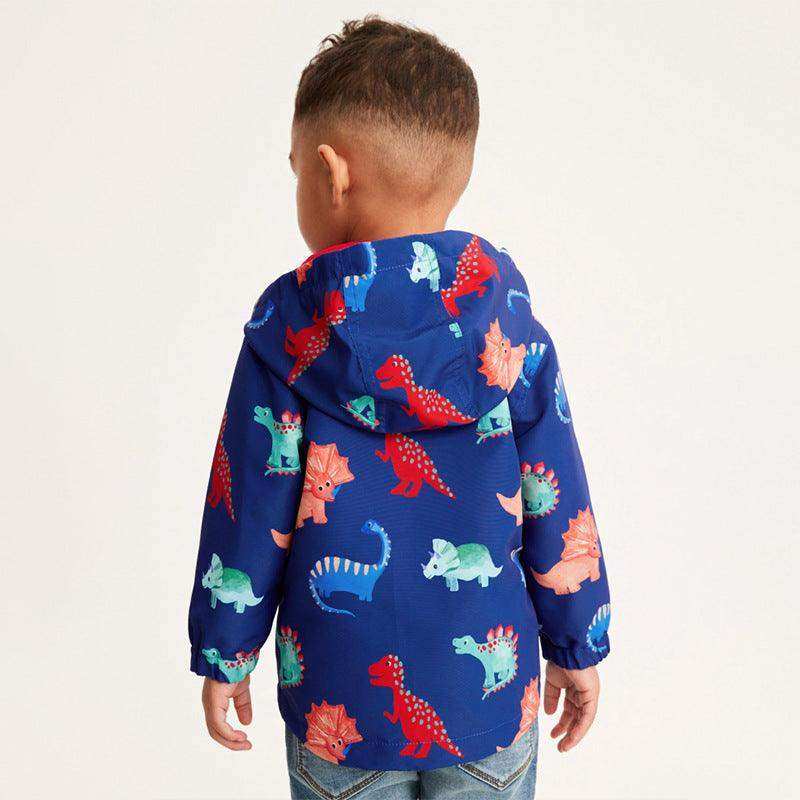 European And American Style Boys’ Outerwear: Hooded Zip-Up Cartoon Coat With Long Sleeves For Children - Skoutley Outdoors LLC