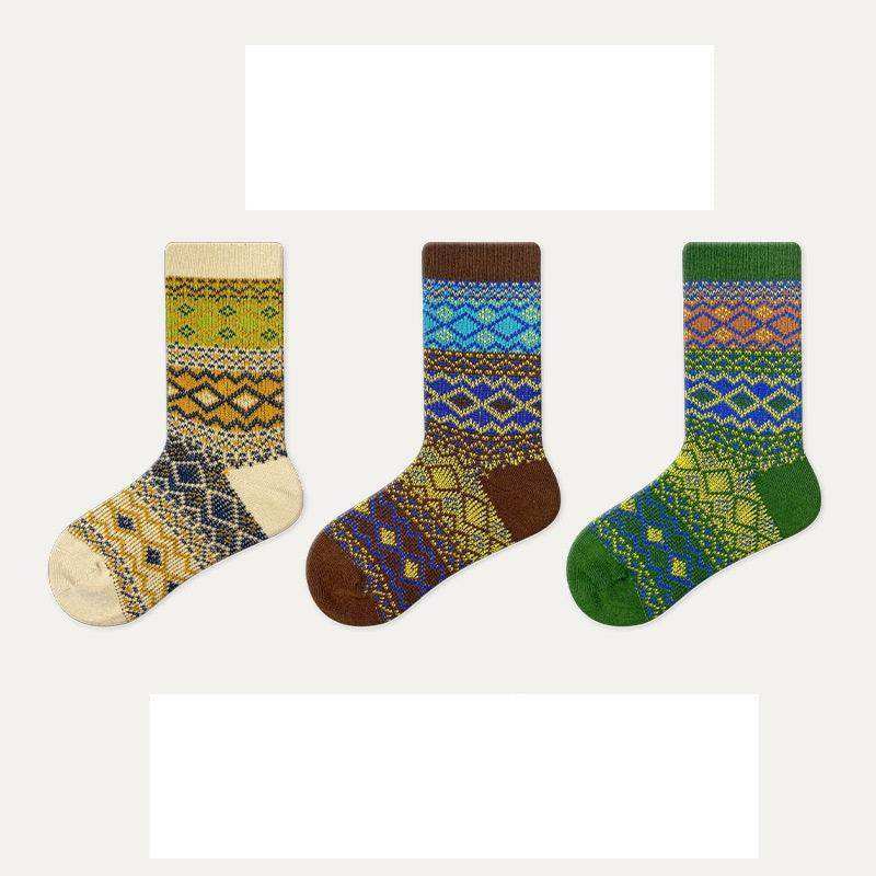 Kids Unisex Vintage Pattern Comfortable Crew Socks Set - Skoutley Outdoors LLC