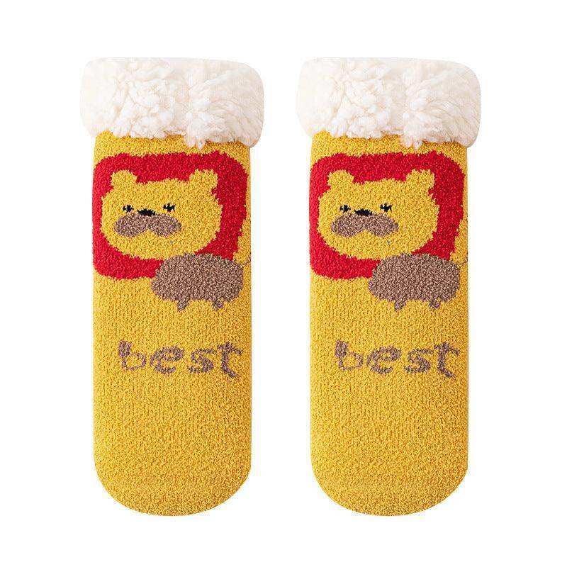 Baby Cartoon Pattern Thickened Lambswool Coral Fleece Socks - Skoutley Outdoors LLC