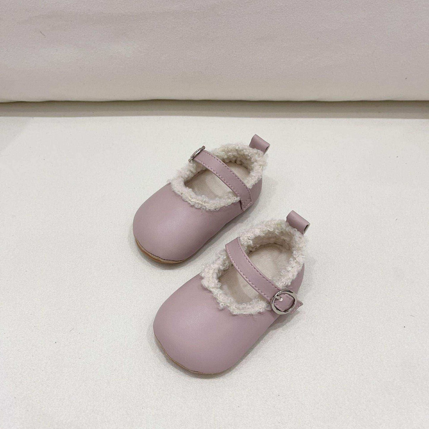 Ins Infant Baby Girl Solid Color Plush Warm Anti-Slip Shoes In Winter - Skoutley Outdoors LLC