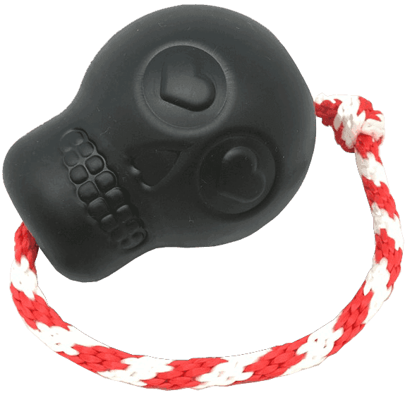 USA-K9 Magnum Skull Durable Rubber Chew Toy, Treat Dispenser, Reward Toy, Tug Toy, and Retrieving Toy - Black Magnum - Skoutley Outdoors LLC