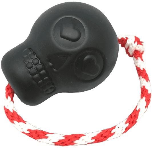 USA-K9 Magnum Skull Durable Rubber Chew Toy, Treat Dispenser, Reward Toy, Tug Toy, and Retrieving Toy - Black Magnum - Skoutley Outdoors LLC