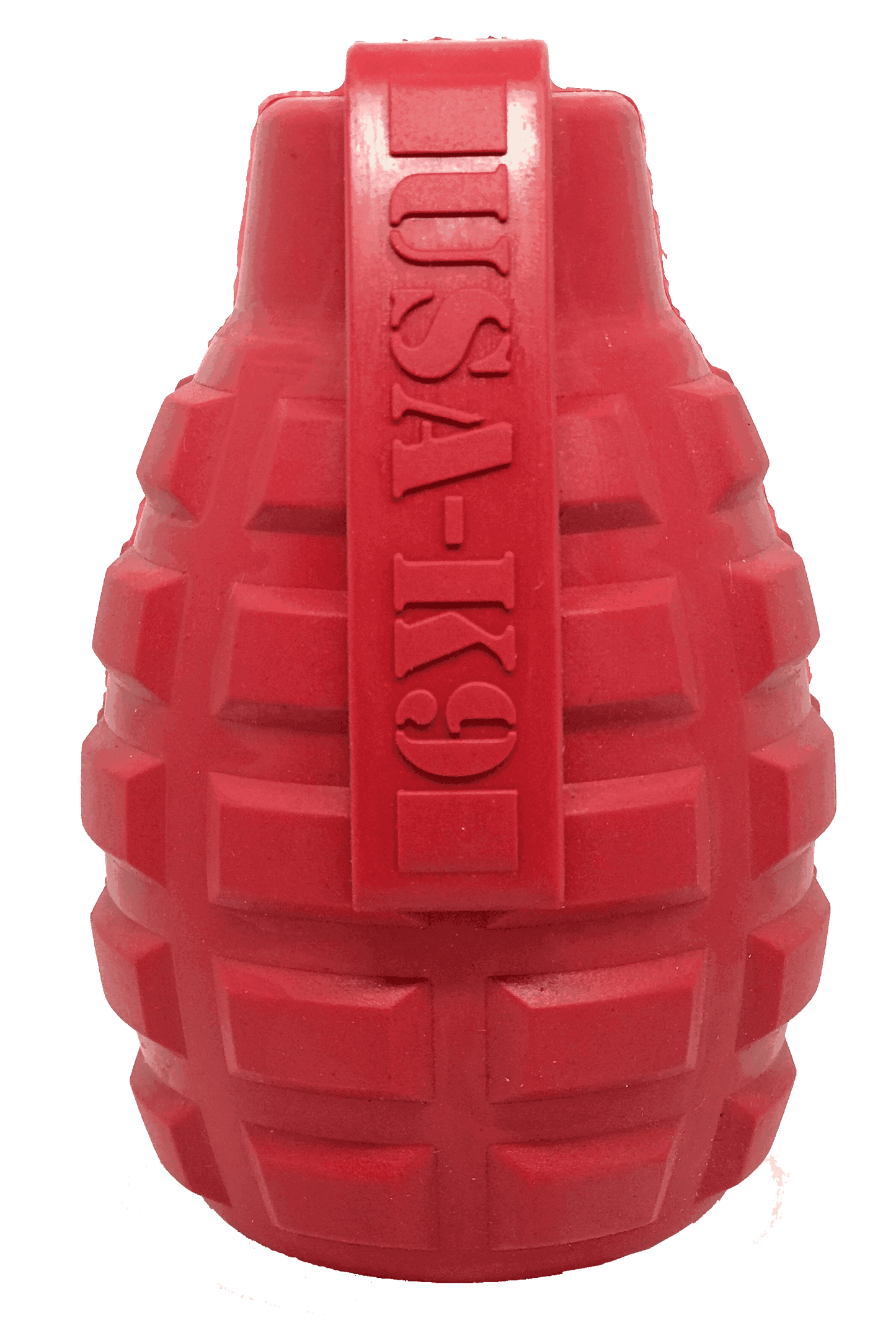 USA-K9 Grenade eDispenser Durable Rubber Chew Toy & Treat Dispenser - red - Skoutley Outdoors LLC