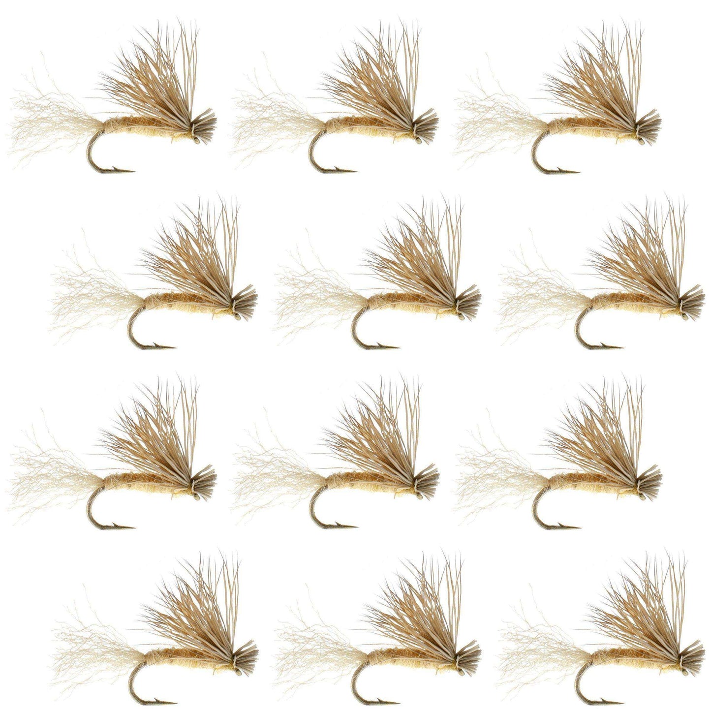 Tan X Caddis Emerging Caddis Adult Trout Dry Fly - 1 Dozen Flies Hook Size 14 - Skoutley Outdoors LLC