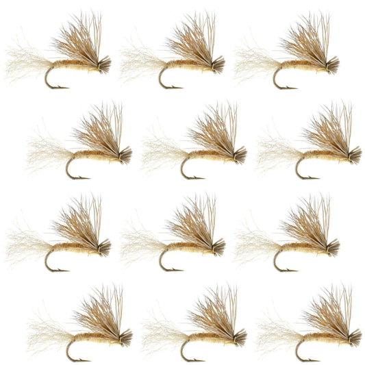 Tan X Caddis Emerging Caddis Adult Trout Dry Fly - 1 Dozen Flies Hook Size 14 - Skoutley Outdoors LLC