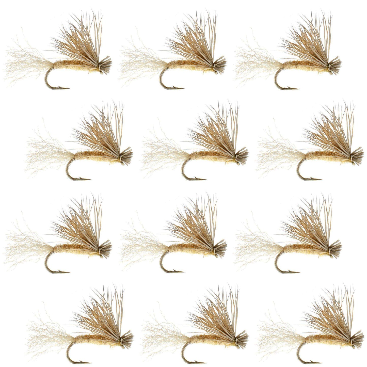 Tan X Caddis Emerging Caddis Adult Trout Dry Fly - 1 Dozen Flies Hook Size 18 - Skoutley Outdoors LLC