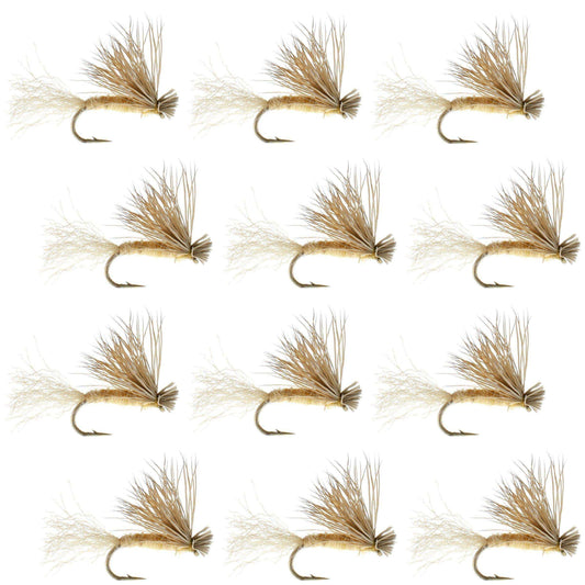 Tan X Caddis Emerging Caddis Adult Trout Dry Fly - 1 Dozen Flies Hook Size 18 - Skoutley Outdoors LLC