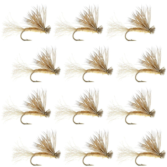 Tan X Caddis Emerging Caddis Adult Trout Dry Fly - 1 Dozen Flies Hook Size 16 - Skoutley Outdoors LLC